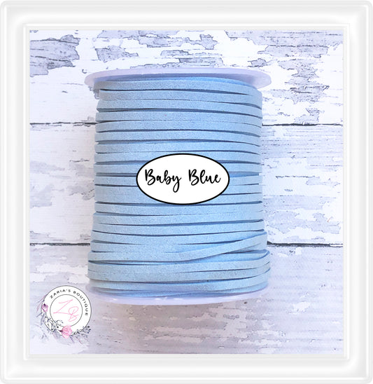 ⋅ Faux Suede Cord ⋅ 2.7mm ⋅ Baby Blue ⋅ 5 Metres ⋅