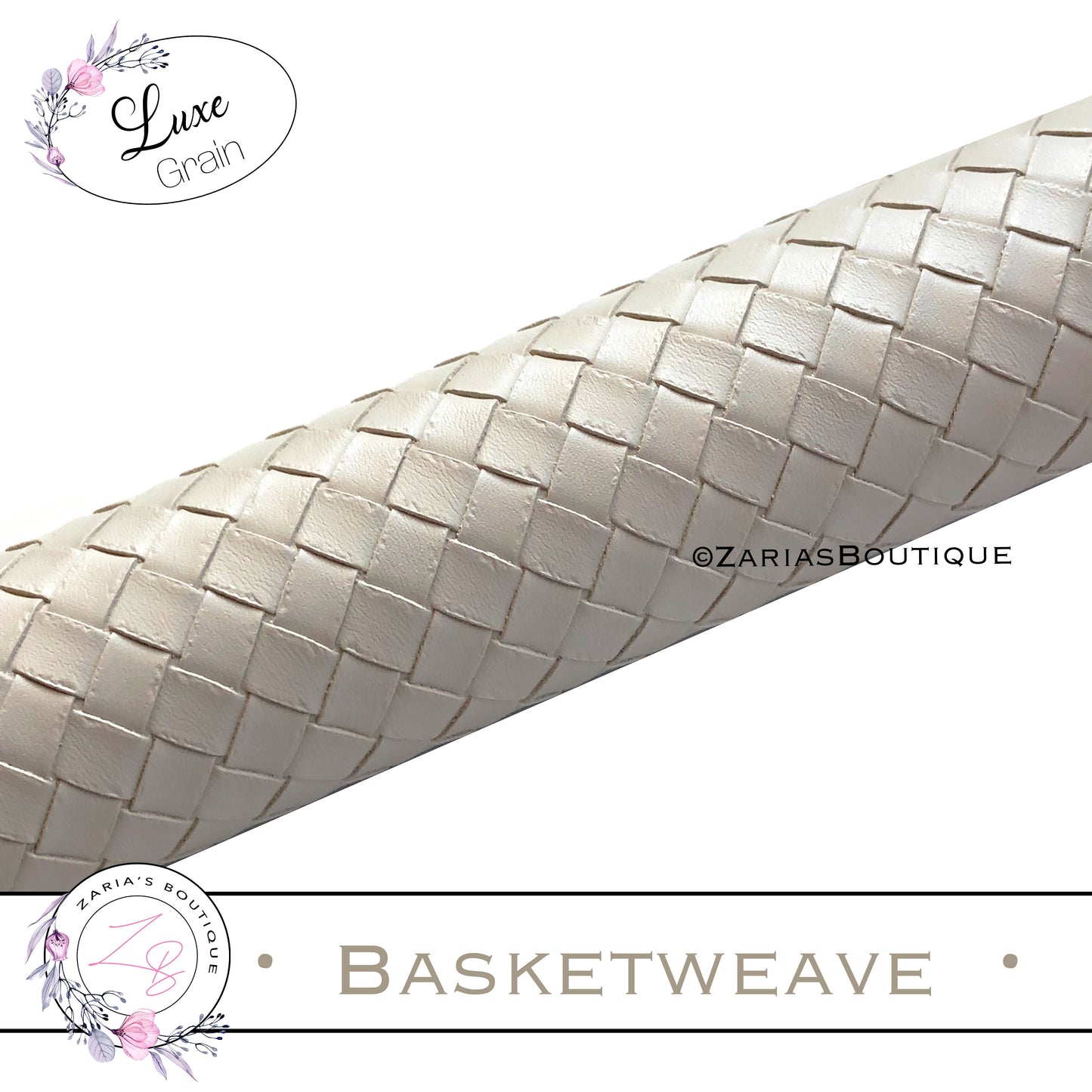 ⋅ Basketweave - Beige ⋅ Textured Vegan Faux Leather ⋅