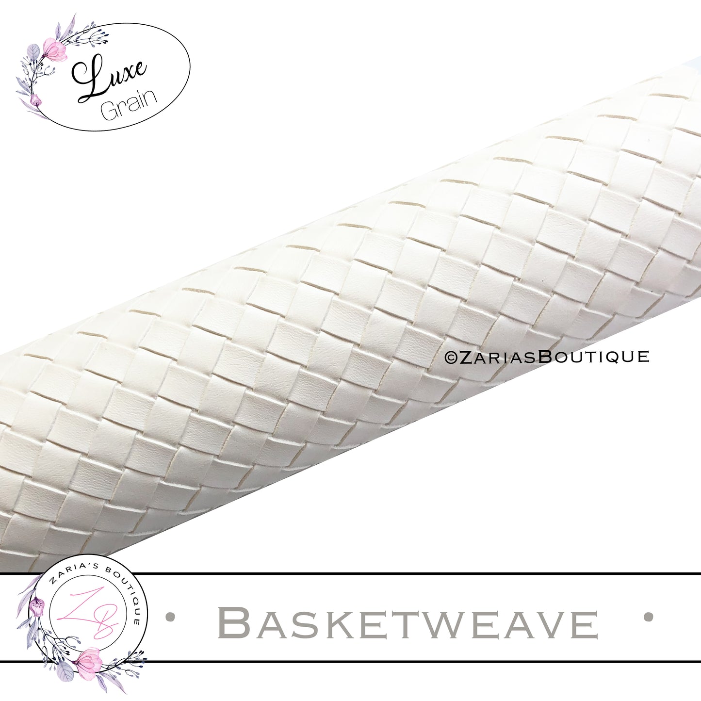 ⋅ Basketweave - Ivory ⋅ Textured Vegan Faux Leather ⋅