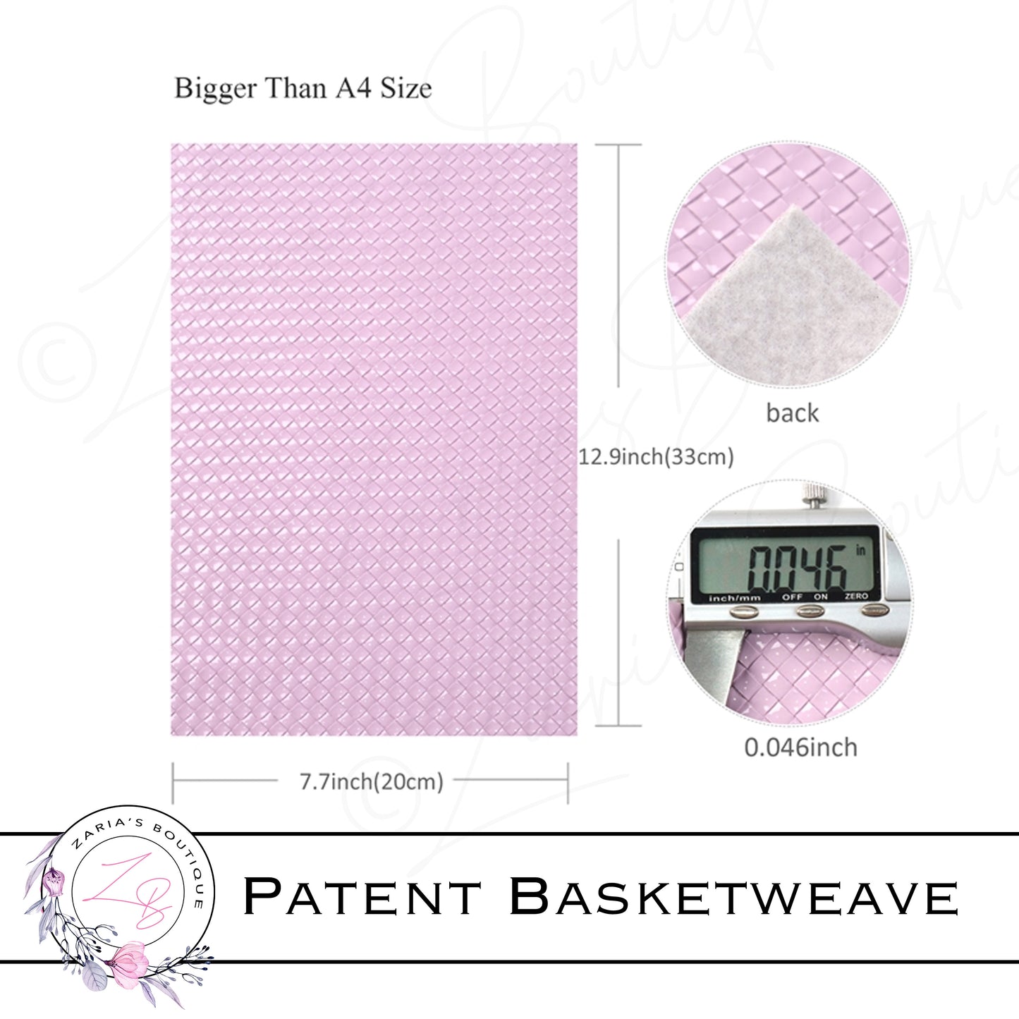 ⋅ Patent Basketweave ⋅ Textured Vegan Faux Leather ⋅ Blush Pink ⋅