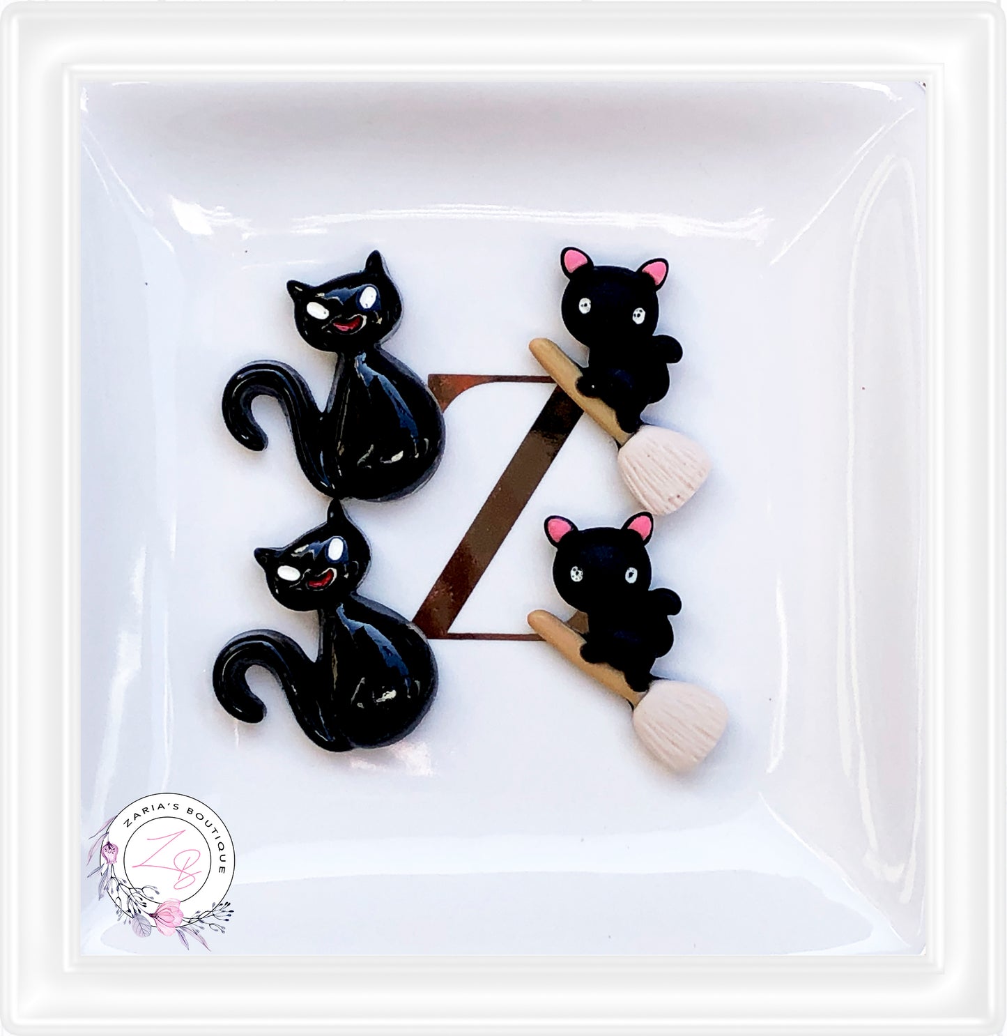 ⋅ Black Cats ⋅Halloween Flat Back Resin Embellishments ⋅