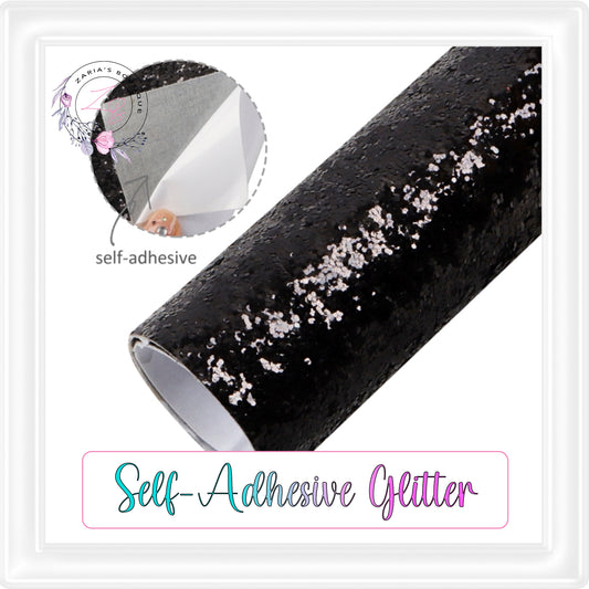 ⋅ Self-Adhesive Backed Medium Glitter ⋅ For Double-Sided Projects ⋅ BLACK ⋅
