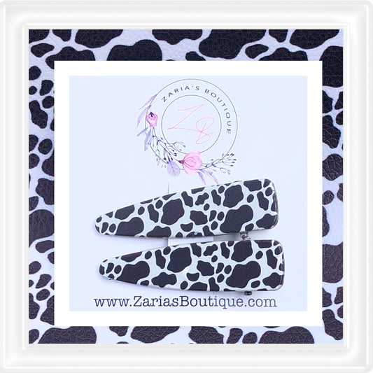 ⋅ EXCLUSIVE ⋅ Black & White Cow Hide ⋅ Premium Hair Clips