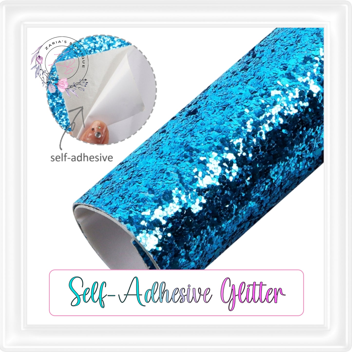 ⋅ Self-Adhesive Backed Medium Glitter ⋅ For Double-Sided Projects ⋅ BLUE ⋅