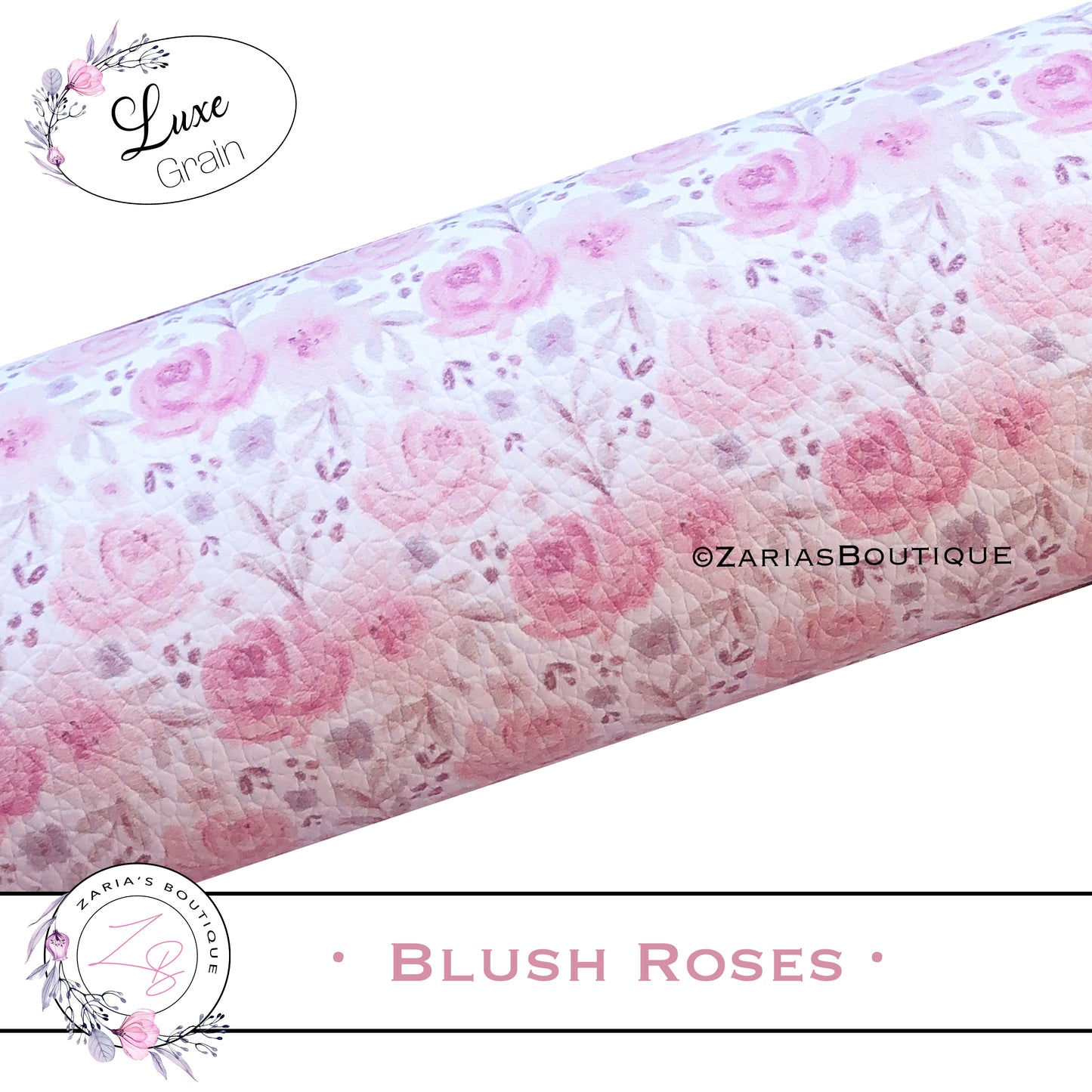 ⋅ Blush Roses  ⋅ Custom Floral Vegan Faux Leather