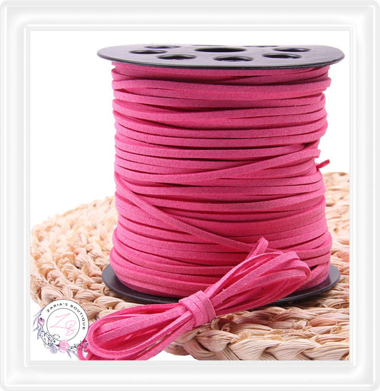 ⋅ Faux Suede Cord ⋅ 2.7mm ⋅ Bright Pink ⋅ 5 Metres ⋅