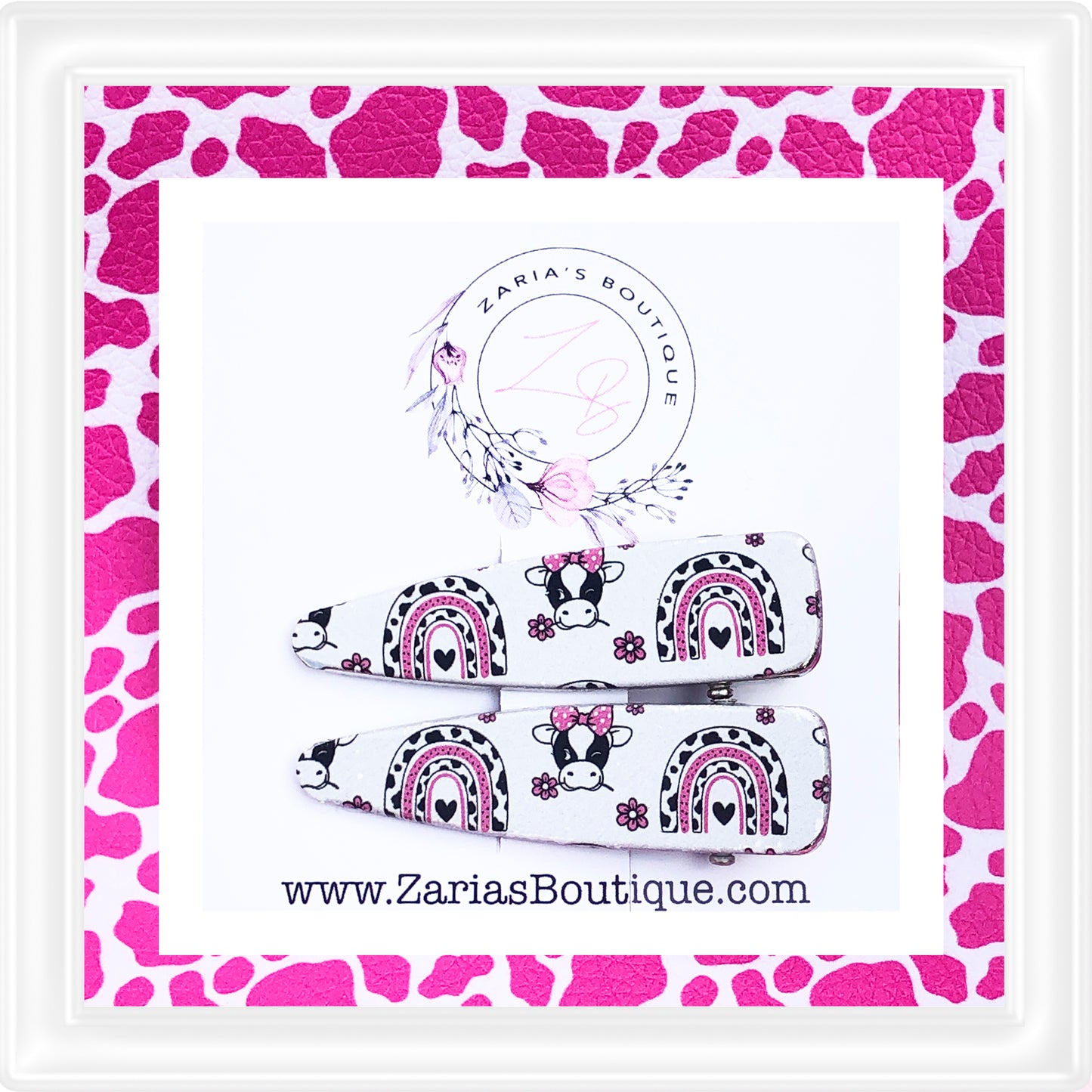 ⋅ EXCLUSIVE ⋅ Daisy Cows & Rainbows ⋅ Premium Hair Clips