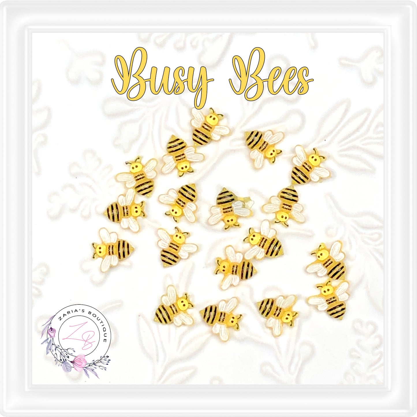 ⋅ BUSY BEES ⋅ Mini Flatback Resin Embellishments ⋅ 10 Pieces