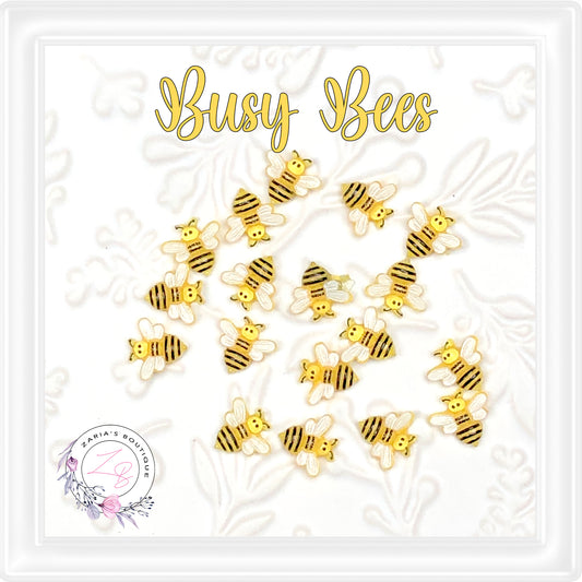 ⋅ BUSY BEES ⋅ Mini Flatback Resin Embellishments ⋅ 10 Pieces