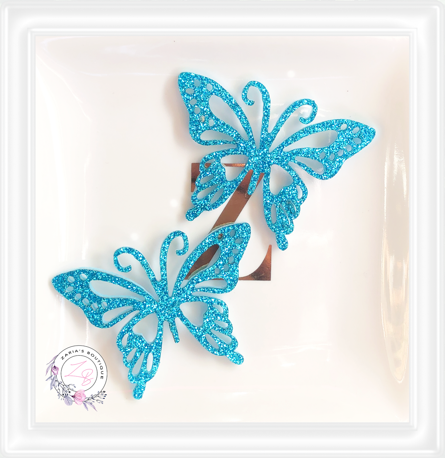 ⋅ Butterfly Appliques Glitter Faux Leather ⋅ 2 pc ⋅