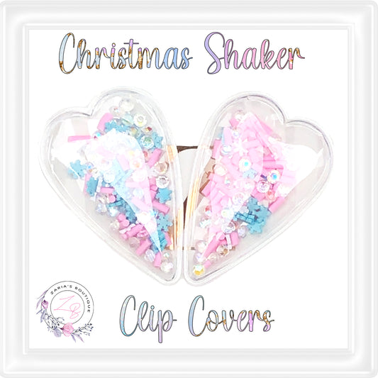 • Christmas Shaker Clip Covers • Fits 5cm Snap Clips • Per Pair •