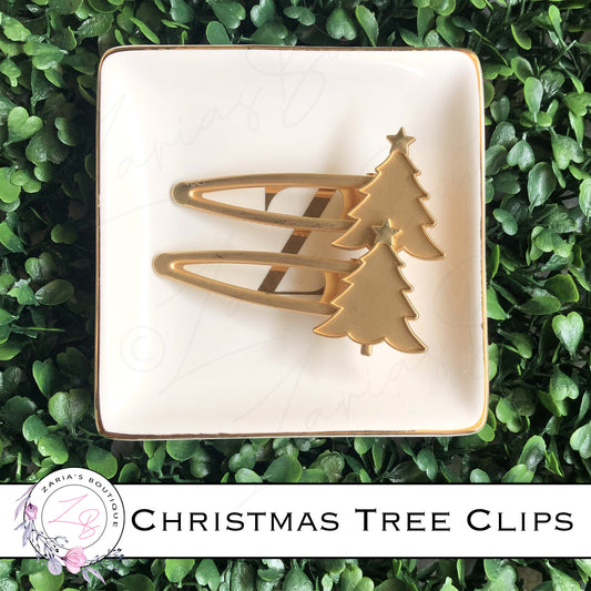 ⋅ Christmas Tree Hair Clips ⋅