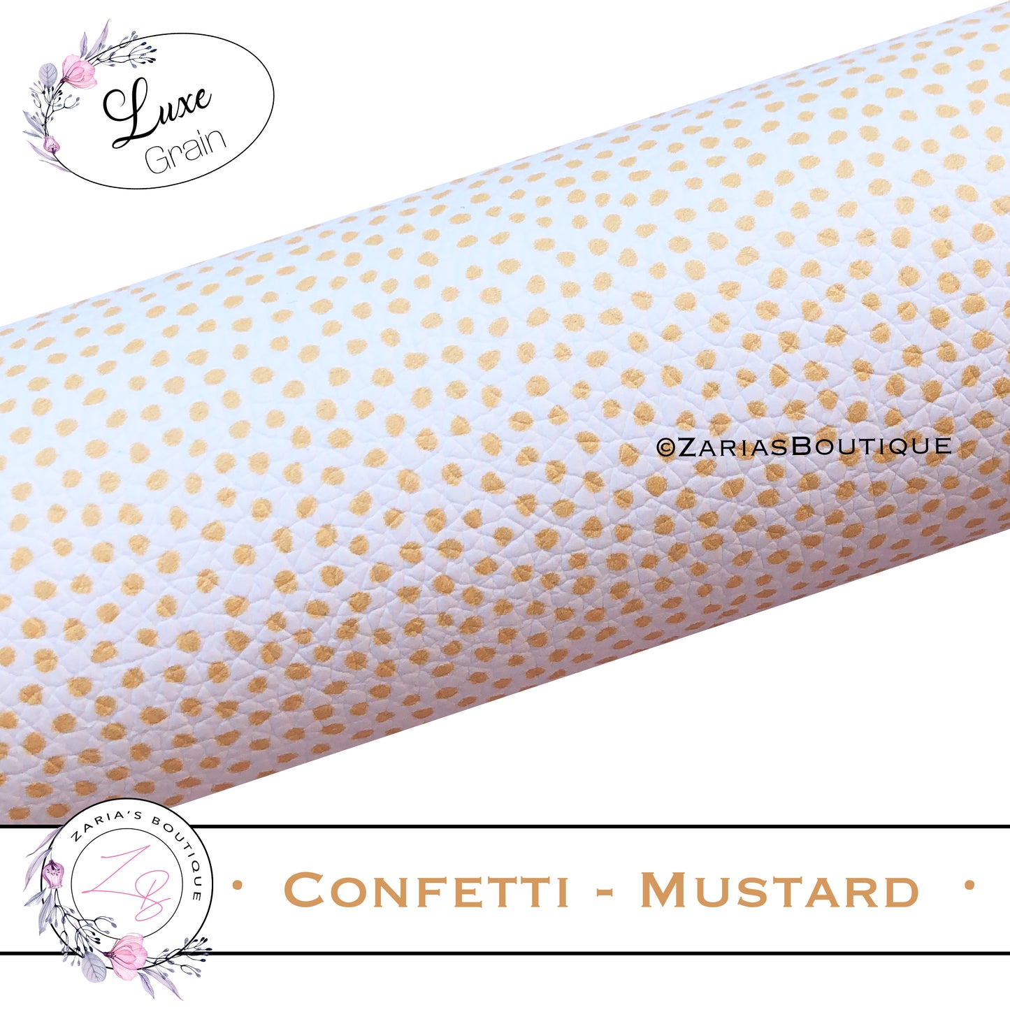 ⋅ Confetti - Mustard ⋅ Custom Vegan Faux Leather ⋅