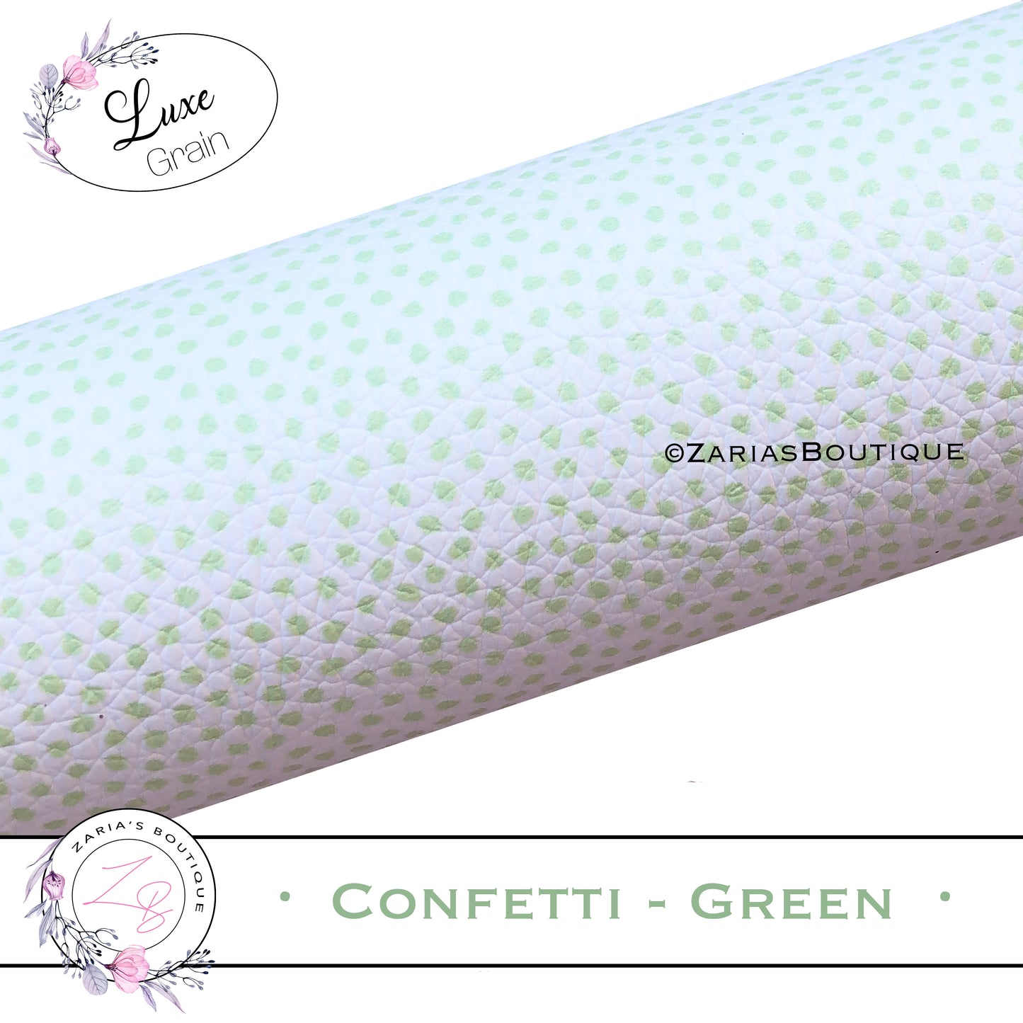 ⋅ Confetti - Green ⋅ Custom Vegan Faux Leather ⋅