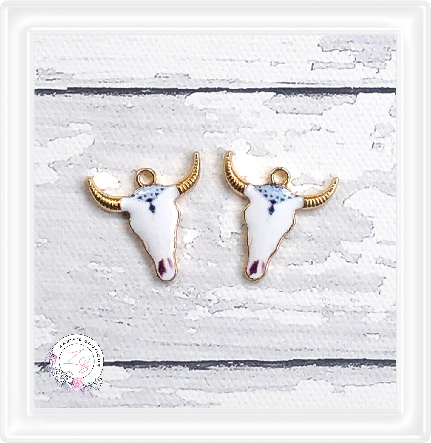 ⋅ Boho  Skulls ⋅ Cow Cattle Charms ⋅ Cattle Earring Embellishments ⋅ 2 pieces