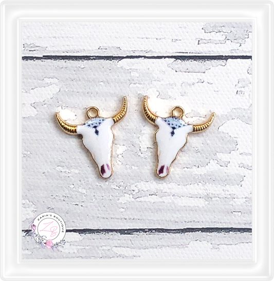 ⋅ Boho  Skulls ⋅ Cow Cattle Charms ⋅ Cattle Earring Embellishments ⋅ 2 pieces