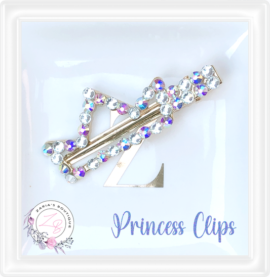 ⋅ Princess Hair Clips ⋅ Rhinestone Embellished Tiara Hair Clip ⋅ Gold