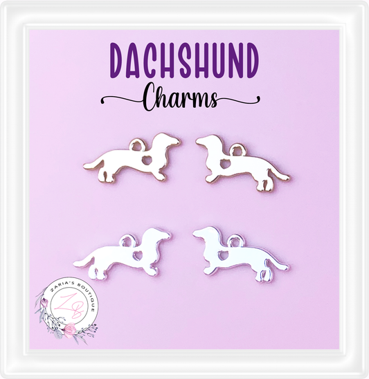⋅ Dachshund Charms ⋅ Silver or Gold ⋅ 2 pieces