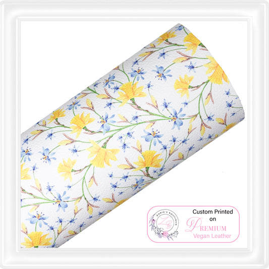 ⋅  Daffodil Meadow ⋅ Custom Printed Premium Vegan Faux Leather ⋅