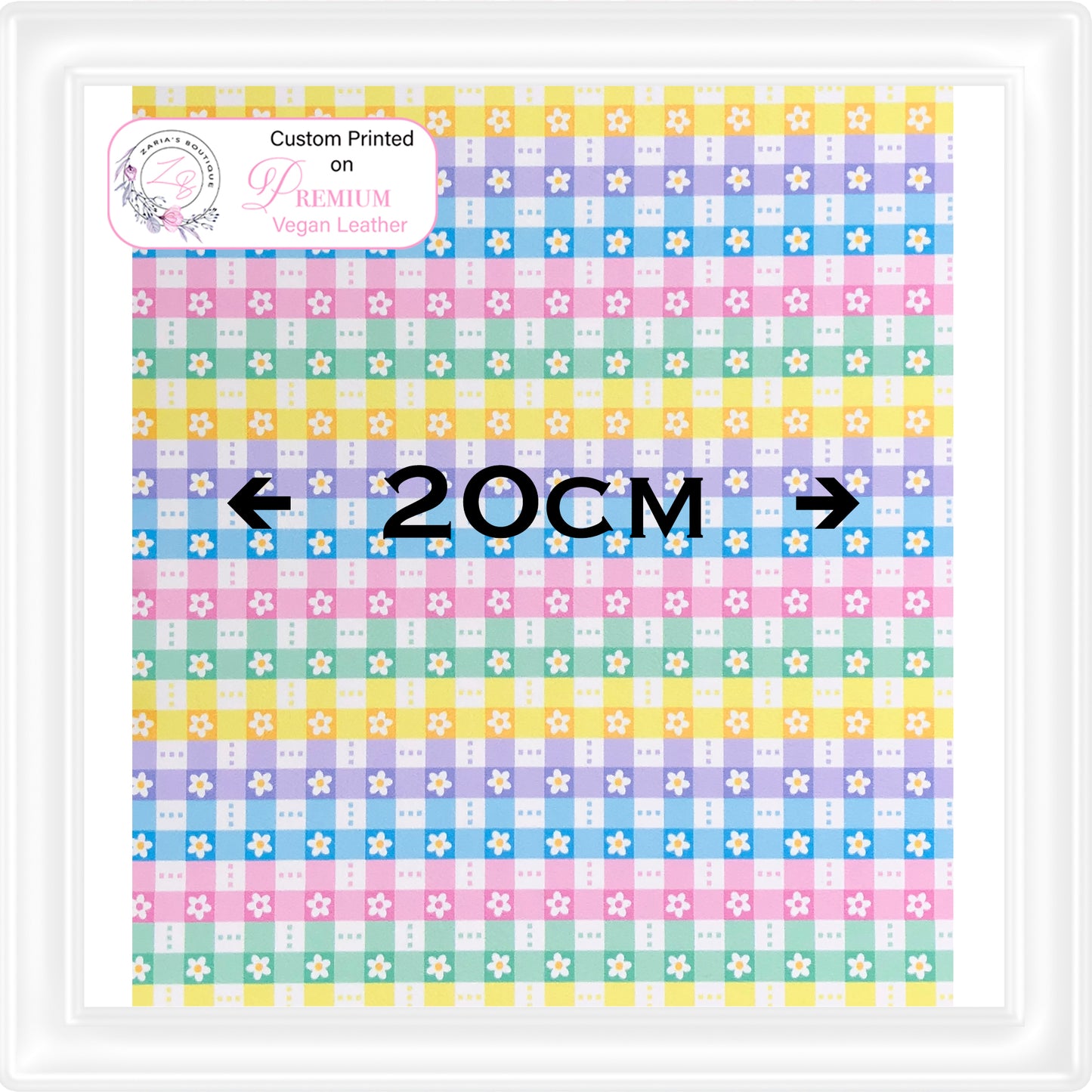 ⋅ Daisy Gingham ⋅ Custom Printed Vegan Faux Leather & Hair Clips ⋅