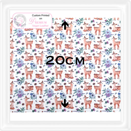 ⋅ My Highland Home ⋅ Deer Fawn Floral ⋅ Custom Printed Vegan Faux Leather ⋅