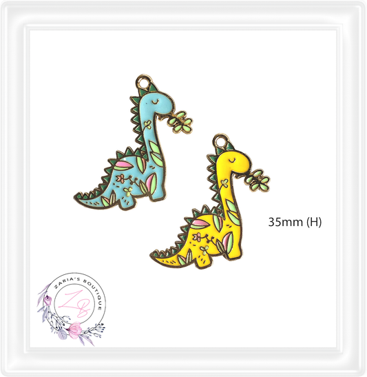 ⋅ Floral Dinosaurs ⋅ Quality Enamel/Metal Charms ⋅ 2 Designs