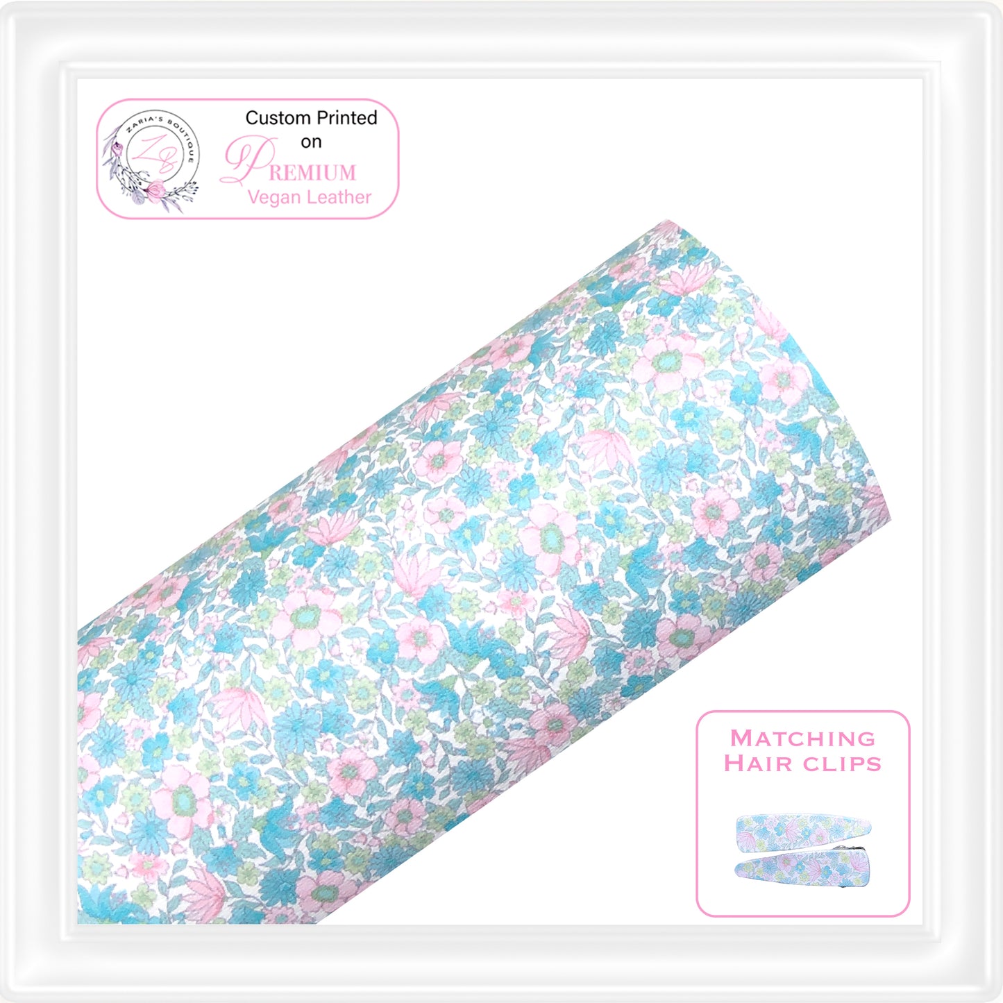 ⋅ Ditsy Floral ⋅ Liberty Style Custom Printed Vegan Faux Leather & Hair Clips ⋅