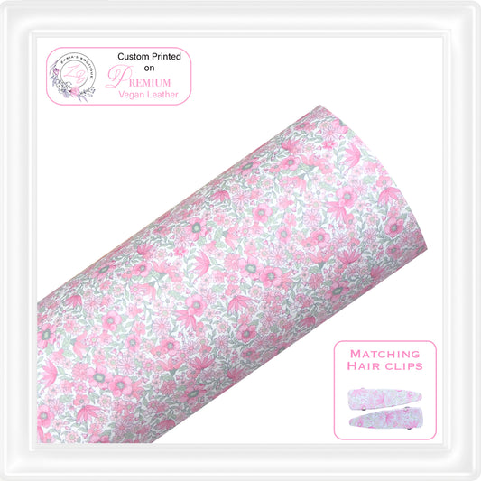 ⋅ Ditsy Floral ⋅ Custom Printed Vegan Faux Leather & Hair Clips ⋅