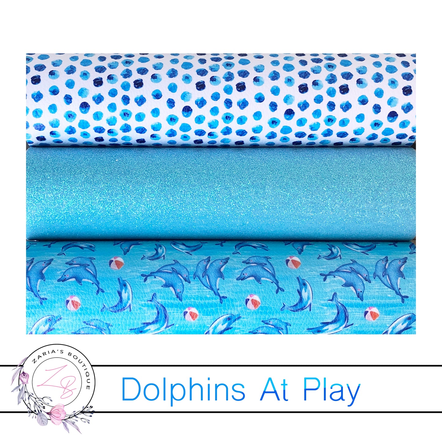Dolphins At Play ~ Designer Multi Pack Faux Leathers ~ 3 Full Sheets