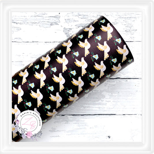 SALE ⋅ Peace Doves ⋅ Smooth Vegan Faux Leather Leatherette ⋅