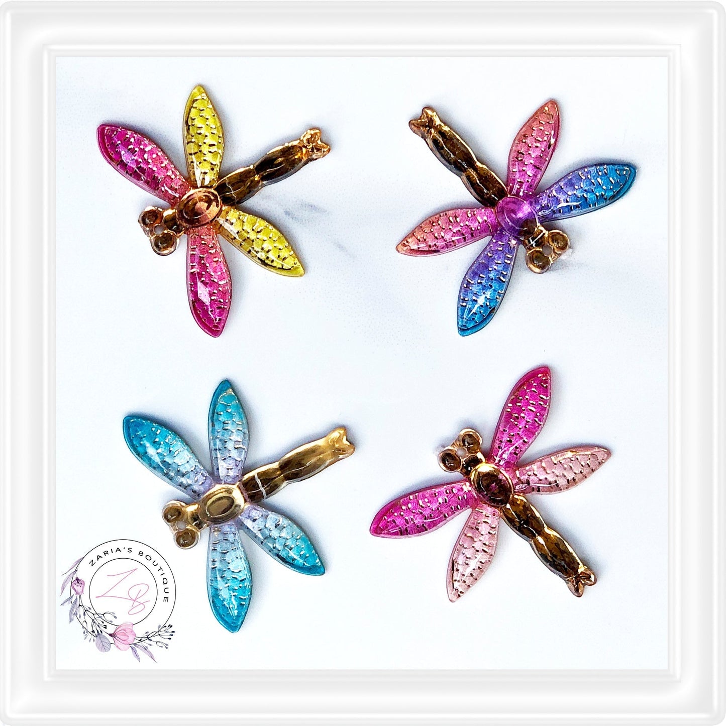 ⋅ Dragonflies ⋅ Flatback Resin Cabochon Embellishments ⋅ Per Pair ⋅