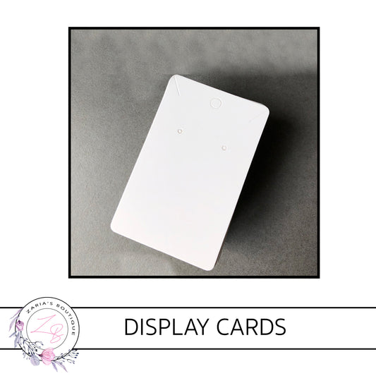 Earring/ Pendant/ Necklace Display Cards ⋅ 9.5 X 6cm ⋅ White ⋅ packs of 10/25 cards