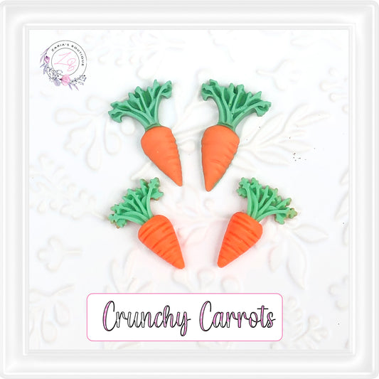 ⋅ Crunchy Carrots ⋅ Flat Back Cabochon Resin Vegetable Embellishments ⋅ 2 pieces ⋅