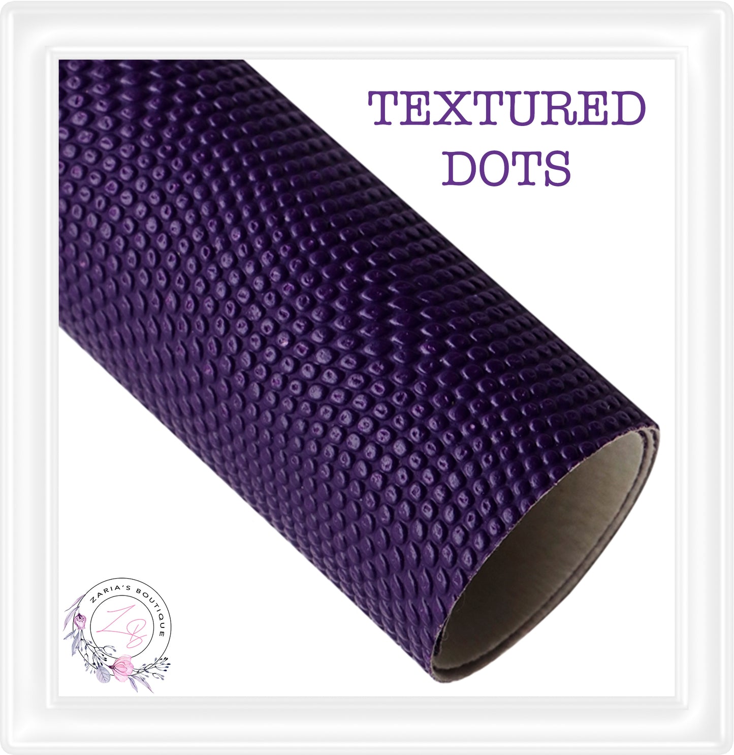⋅ Dot Patterns ⋅ Textured Vegan Faux Leather ⋅ Purple ⋅