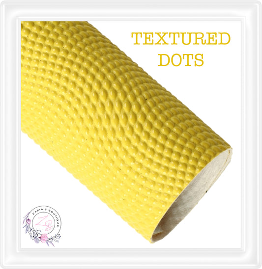 ⋅ Dot Patterns ⋅ Textured Vegan Faux Leather ⋅ Yellow ⋅