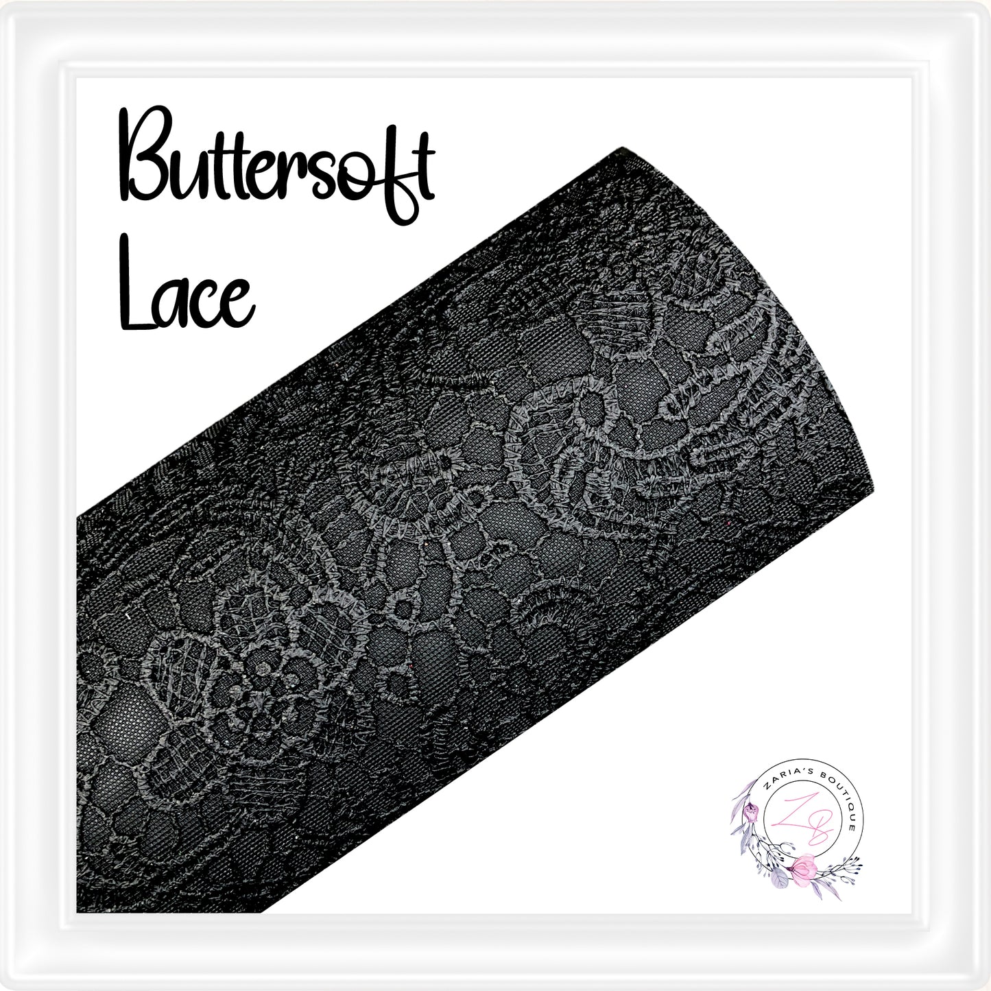 ⋅ Embossed Floral Butter Soft Lace ⋅ Vegan Faux Leather ⋅ Black ⋅