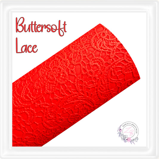 ⋅ Embossed Floral Butter Soft Lace ⋅ Vegan Faux Leather ⋅ Red ⋅