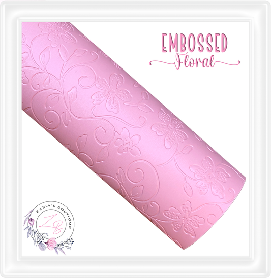 ⋅ Embossed Floral ⋅ Pink ⋅ Vegan Faux Leather ⋅