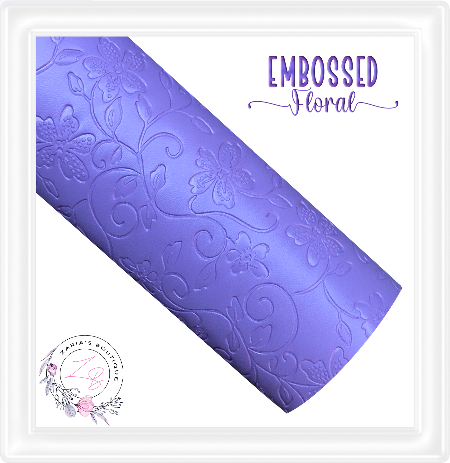 ⋅ Embossed Floral ⋅ Purple ⋅ Vegan Faux Leather ⋅
