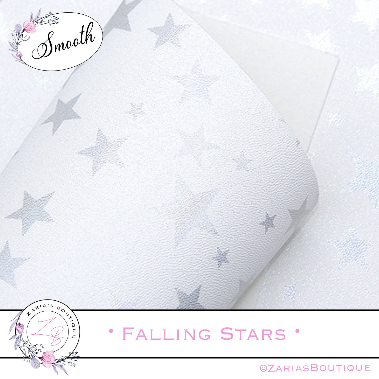 SALE ⋅ Falling Stars ⋅ Metallic Pearl White ⋅ Vegan Synthetic Bow Leather Leatherette