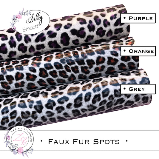 ⋅ Faux Fur Animal Spots ⋅ Cheetah Leopard ⋅ Smooth Bow & Earring Leatherette