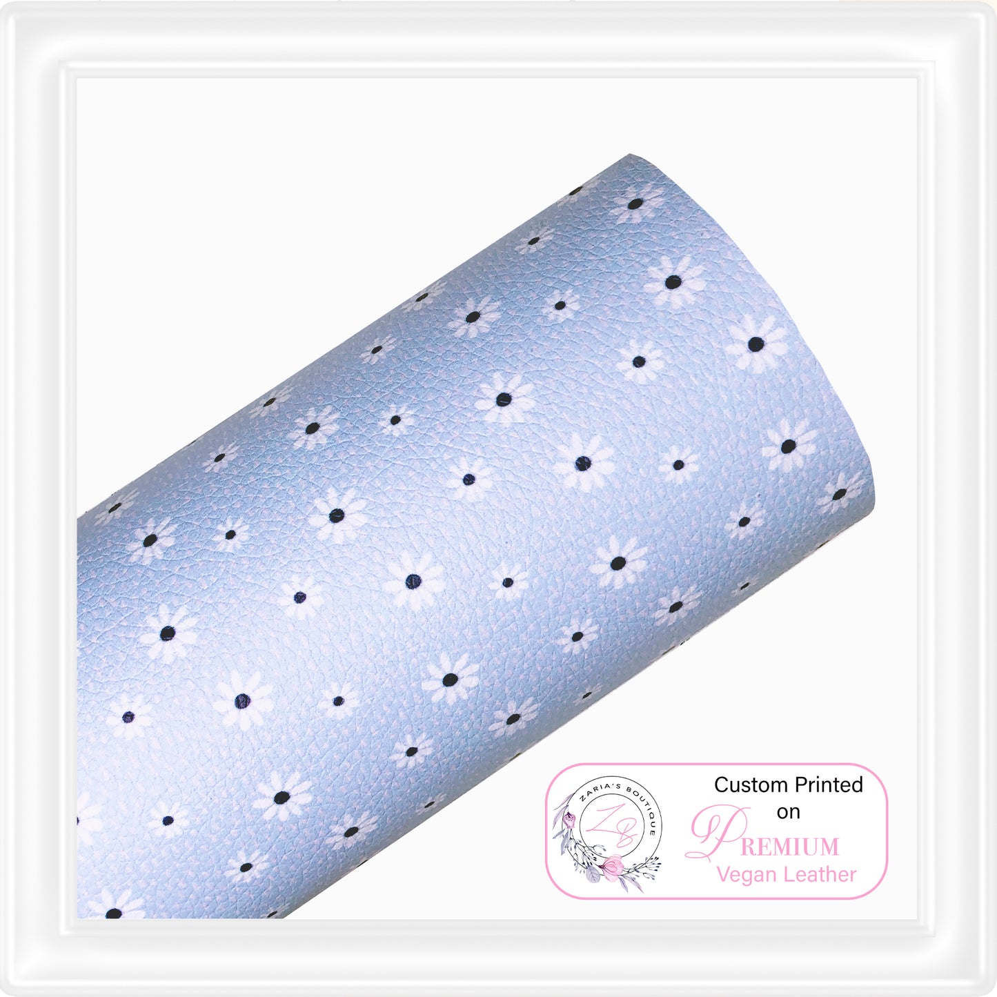 ⋅ Pink Daisy ⋅ Custom Printed Premium Vegan Faux Leather ⋅