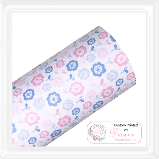⋅ Pastel Blossoms ⋅ Custom Printed Premium Vegan Faux Leather ⋅