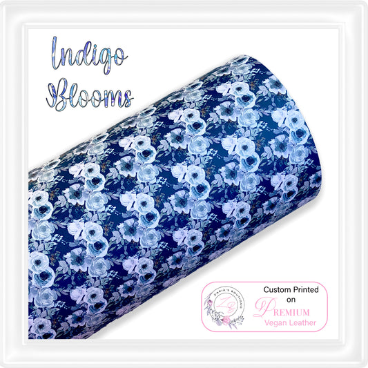 ⋅ Indigo Blooms ⋅ Silky Smooth Premium Vegan Leather ⋅ 