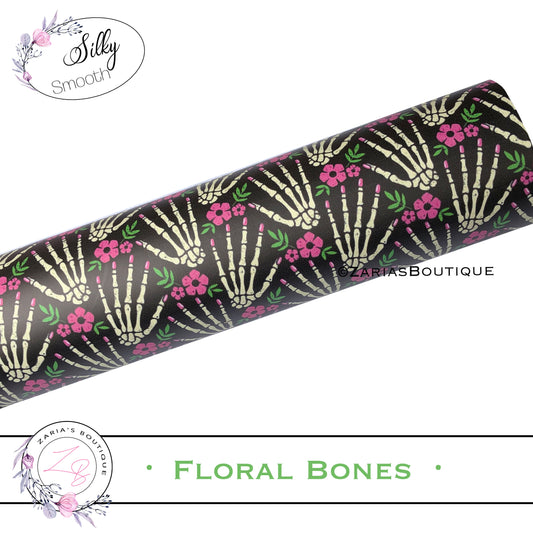 SALE ⋅ Floral Bones ⋅ Silky Smooth Vegan Faux Leather