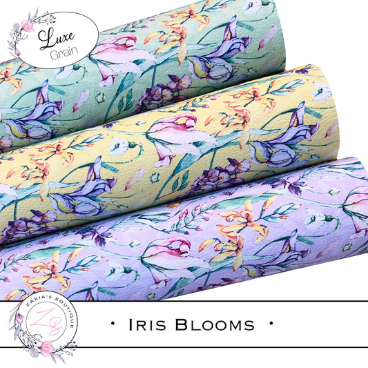 ⋅ Iris Blooms ⋅ Luxe Grain Vegan Faux Leather ⋅ 3 Colours