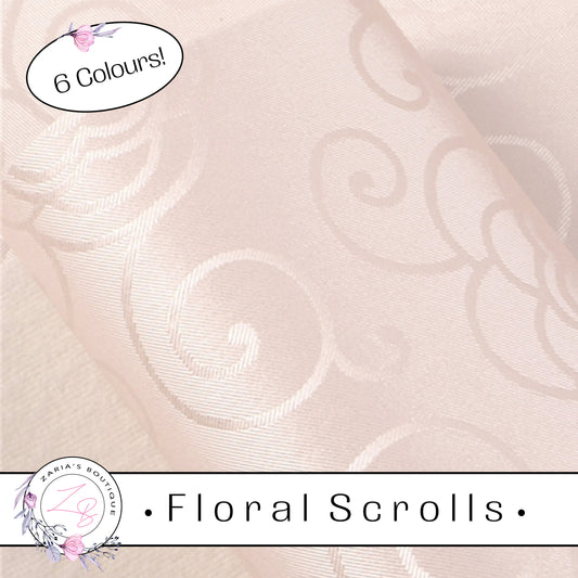 ⋅ Floral Scrolls ⋅ Silky Faux Leather ⋅ Blush Pink ⋅