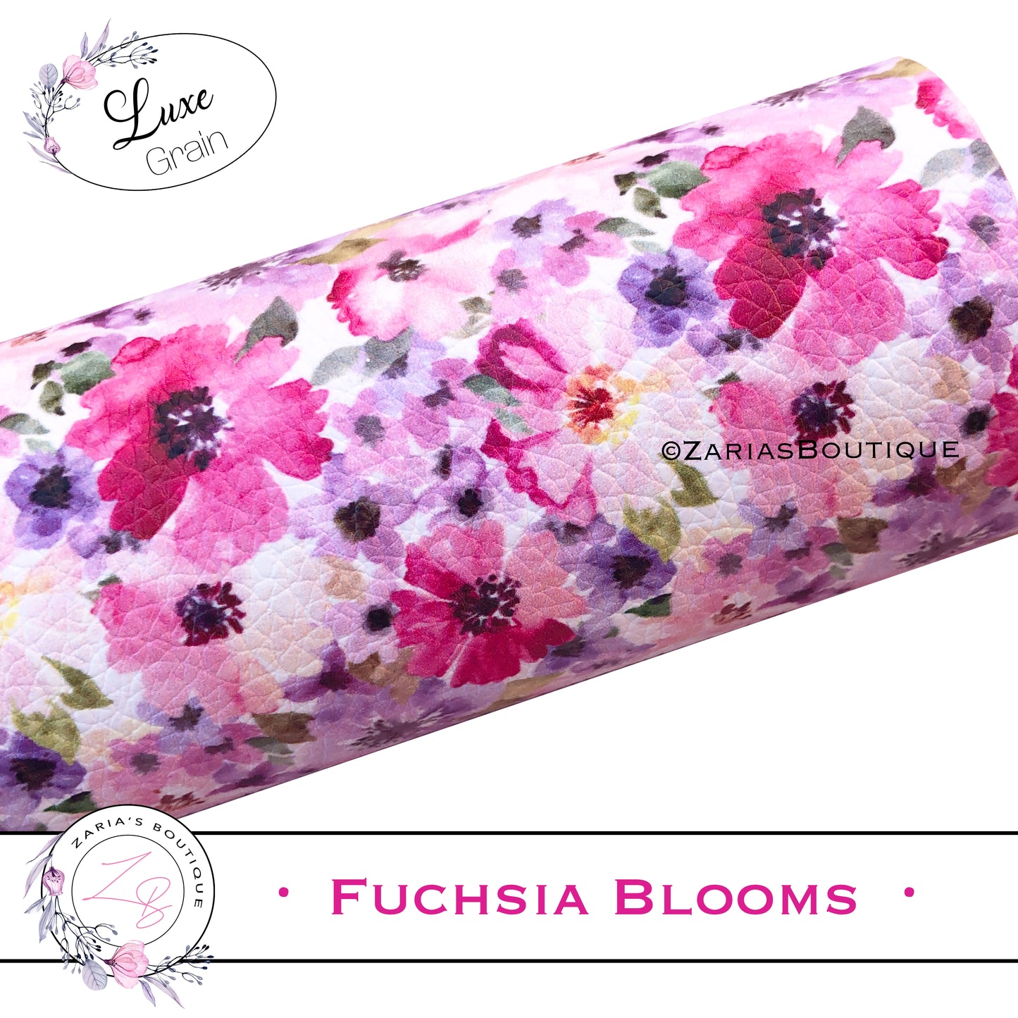 ⋅ Fuchsia Blooms ⋅ Custom Vegan Faux Leather ⋅