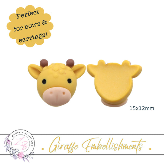 ⋅ Giraffe ⋅ Bow & Jewellery Embellishment Flatback Resins ⋅ 5 pcs