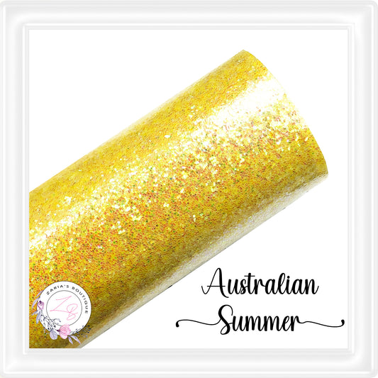 ⋅ Australian Summer  ⋅  Smooth Yellow Glitter Faux Leather ⋅